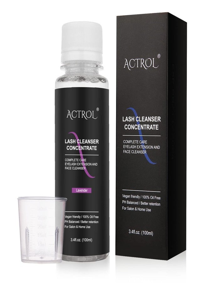 ACTROL Eyelash Cleanser Concentrate 100ml Lavender Professional Lash Shampoo Foaming Cleanser DIY Paraben & Sulfate Free Non-lrritating Wash for Extensions Lashes with Salon Home Care-Makes 20 Bottles - Image 1